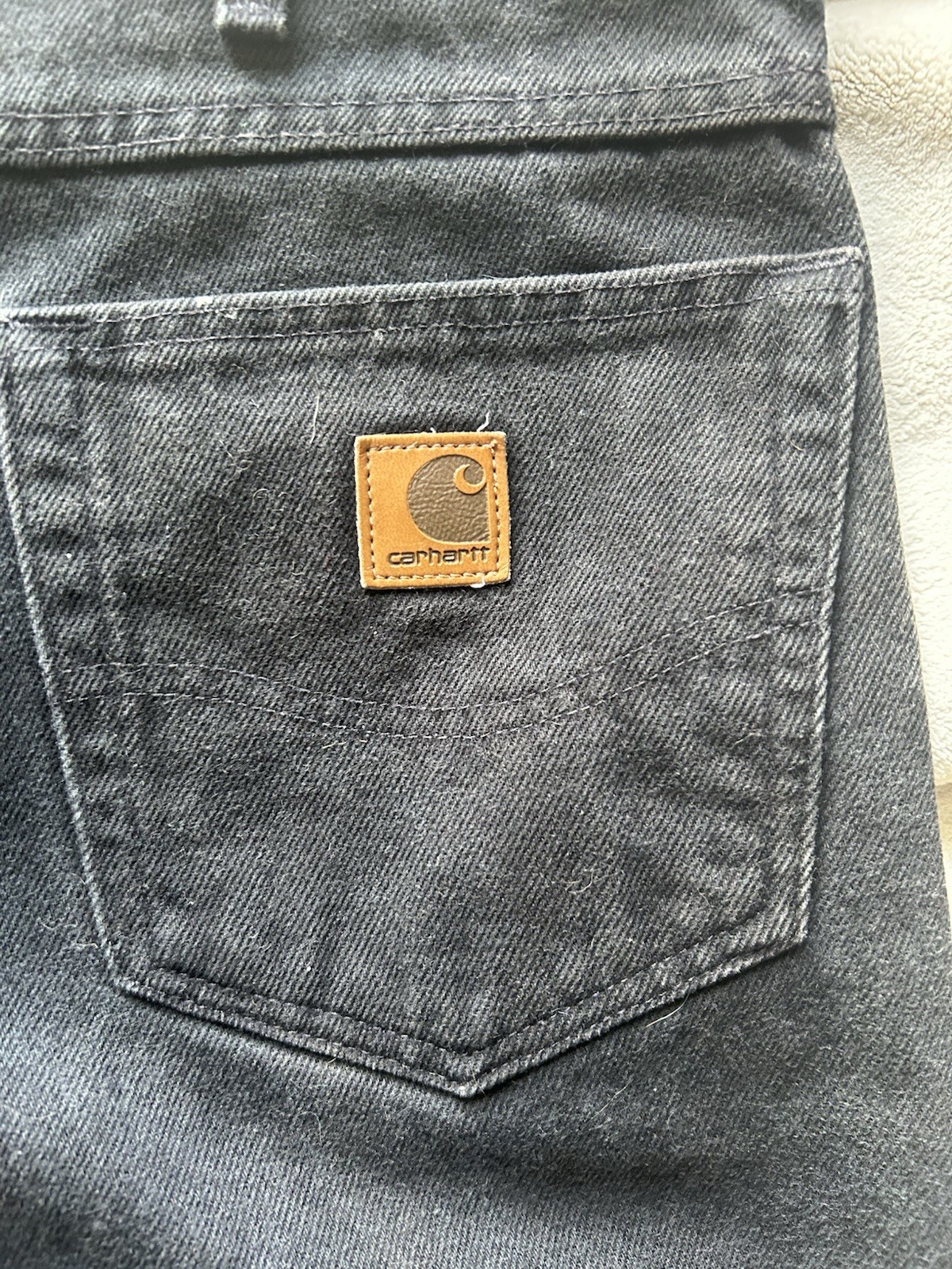 Black Cotton Denim 5-pocket Men's Pockets