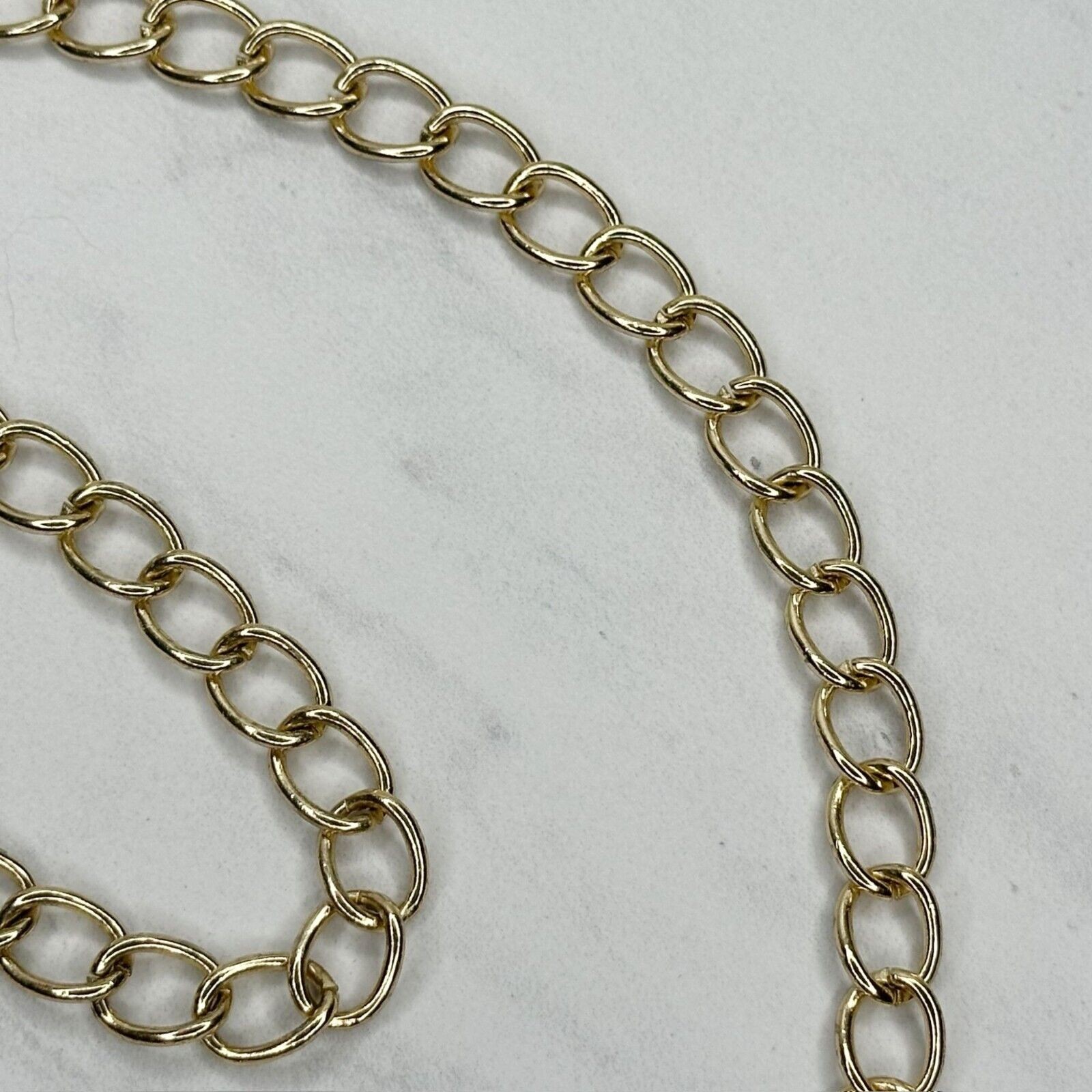 Simple Basic Gold Tone Metal Chain Link Belt Size… - image 4