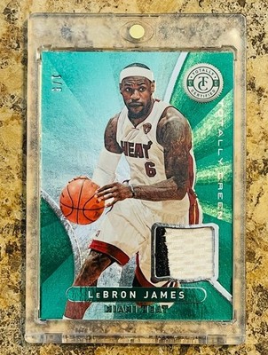 LEBRON JAMES /5 2012-13 Totally GREEN Certified Game Used Mem #36 HEAT 🏀🏀🏀