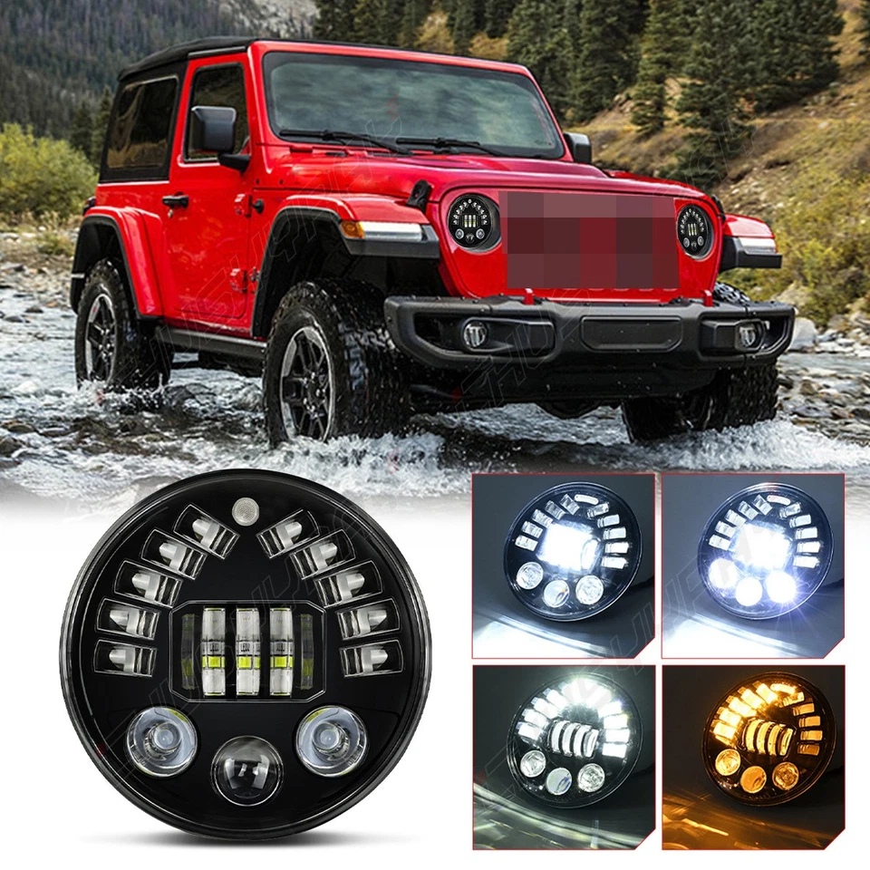 Пара круглых светодиодных фар 7 дюймов Halo для пикапа Dodge D100 D200 D300 - Изображение 4 из 4