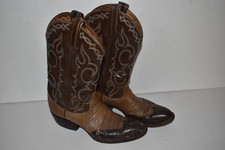 TONY LAMA VINTAGE COUNTRY WESTERN BOOTS- BROWN LEATHER BSW10