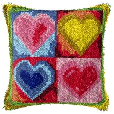LAPATAIN Latch Hook Kits for DIY Throw Pillow 16.5 x inches, Style A
