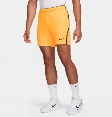 Nike Court Dri-FIT Advantage 7” Tennis Shorts Mens XL Yellow Black