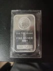 Walking Liberty Highland Mint 1 Troy oz .999 fine silver Waffle Back bar