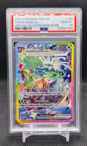 2025 Pokemon Pre En-Prismatic Evolutions #169 Terapagos Ex PSA 10