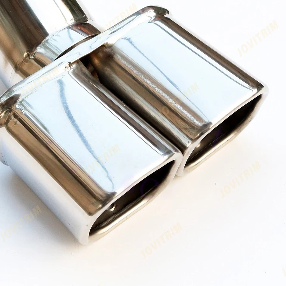 Dual Outlet Universal Car Exhaust Pipe Tail Tip Rear Muffler Throat 76mm 3 Inch Foto 2 de 4