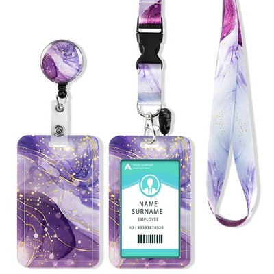 ID Ausweishalter mit Lanyard, Einziehbarer Schlüsselband Ausweishalter, Auswe...