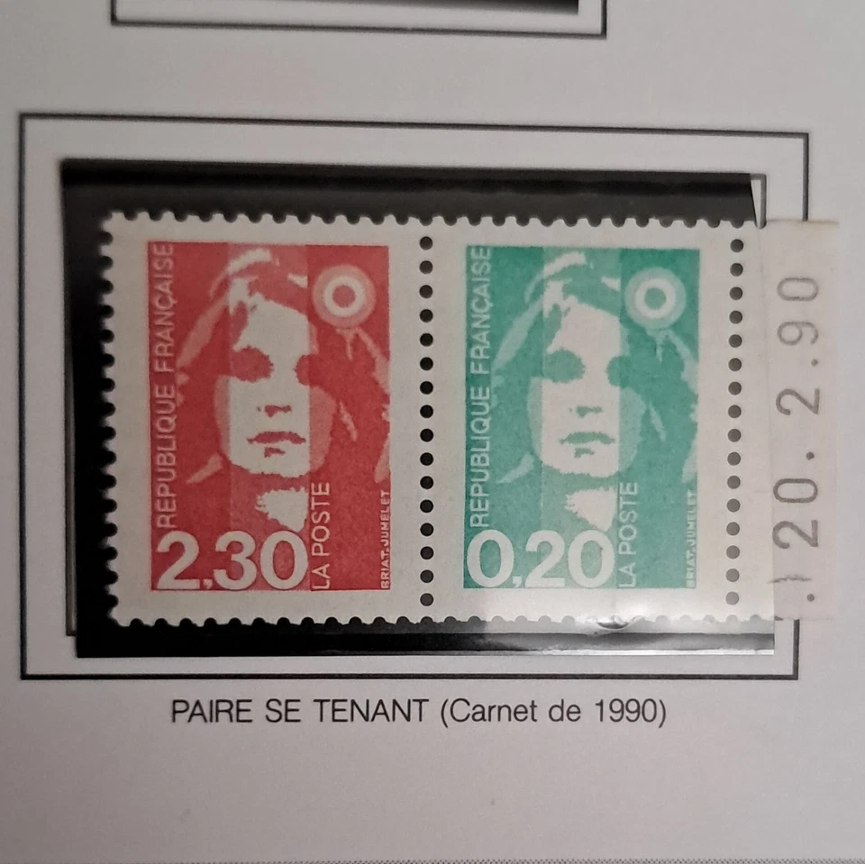 France Paire de timbres non oblitérés se-tenant 0,20 + 2,30 (1990) - Photo 1/1