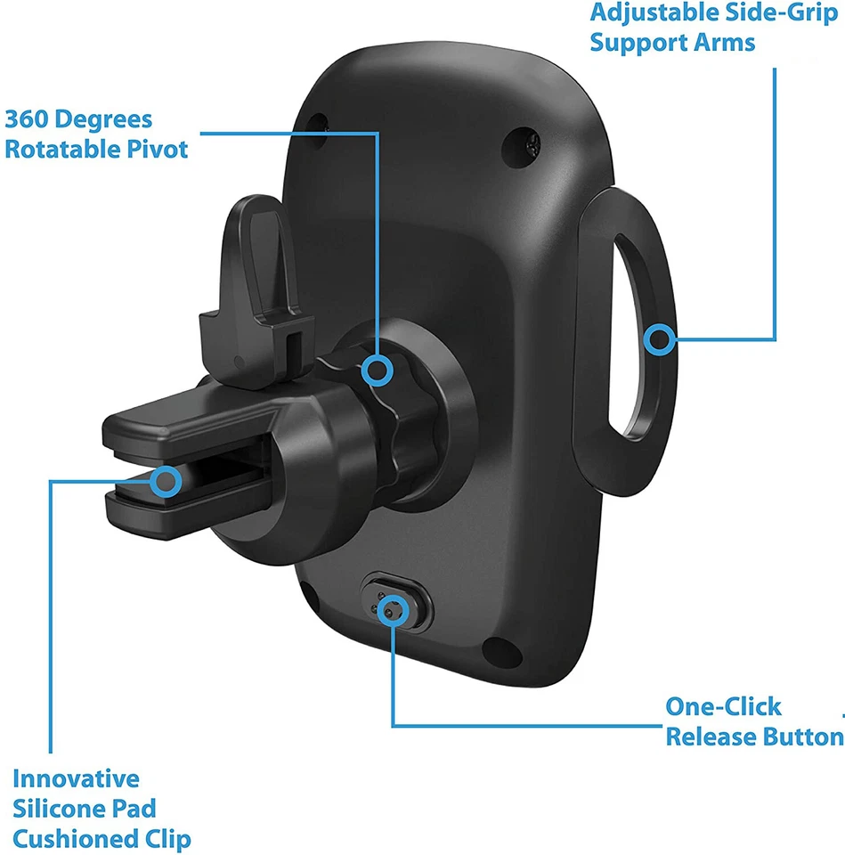 Cell Phone Car Air Vent Mount Cradle Holder Stand 360 Rotation Universa GPS🔴🔴 - Image 3 of 4