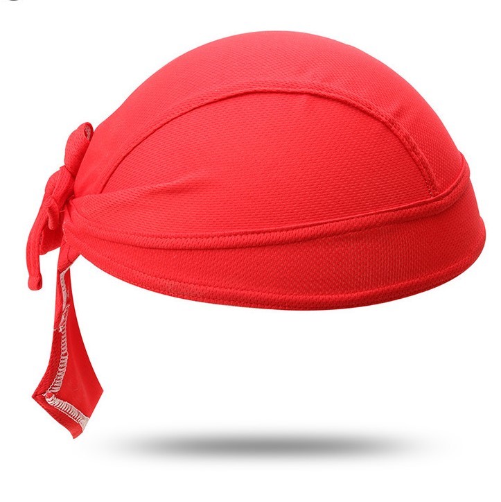 Solid Red Dry Fit Moisture Wicking Stretch Biker Head Wrap Durag Free  Shipping