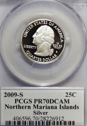 2009-S SILVER WASHINGTON QUARTER NO. MARIANA ISLANDS FLAG LABEL PCGS PR70DCAM - Picture 3 of 3