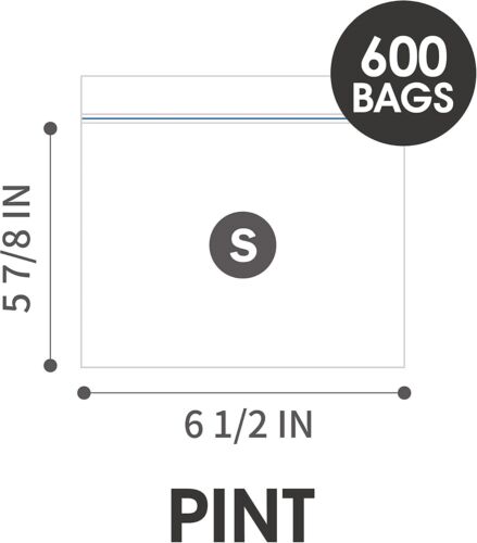 24/7 Bags- Sandwich Zip Storage Bags, 600 Count, Single Zipper Seal, Easy Grip O - Picture 2 of 6