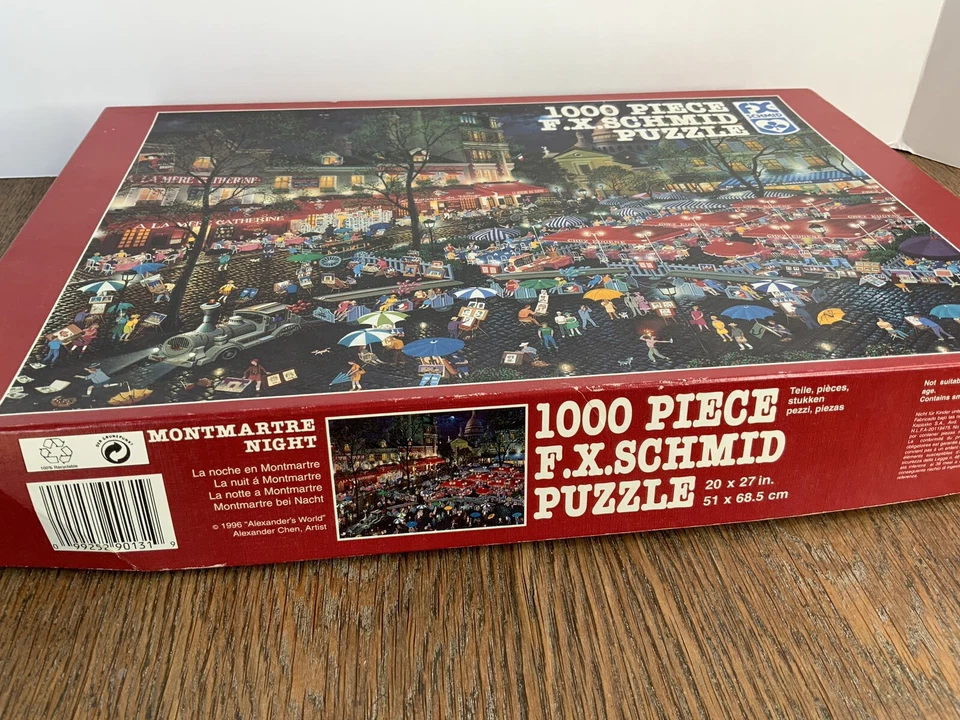 Rompecabezas raro Montmartre Night 1996 Alexander Chen 1000 piezas FX Schmid Foto 3 de 4