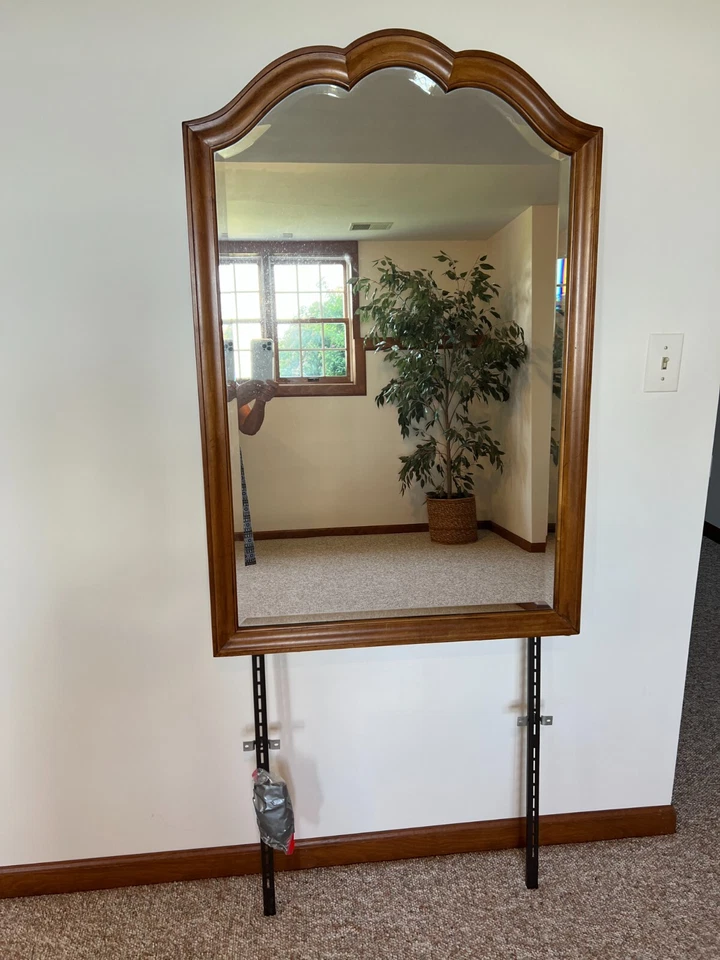 Espejo de vidrio biselado cereza ETHAN ALLEN ~ ¡Hermoso! Exc. Estado - ¡Se enviará! Foto 3 de 4