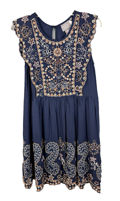 Anthropologie Vanessa Virginia Putumayo Shift Dress Small Beaded Embroidered  | eBay