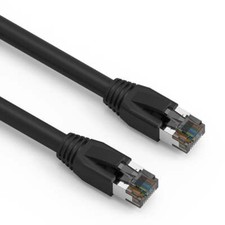 0.5Ft CAT8 S/FTP Ethernet Network Cable Black 24AWG