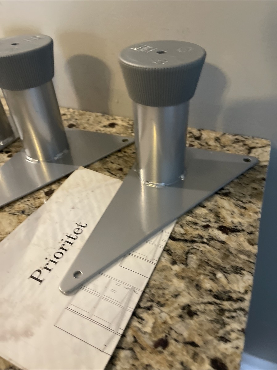 4 Ikea Galant Prioritet (100.210.35) 10666 Legs Metal W/ Bracket