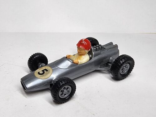 Vintage 1960s Magneto Formula 1 Race Car #5 - Gray Plastic - Made in Germany - Picture 1 of 10
