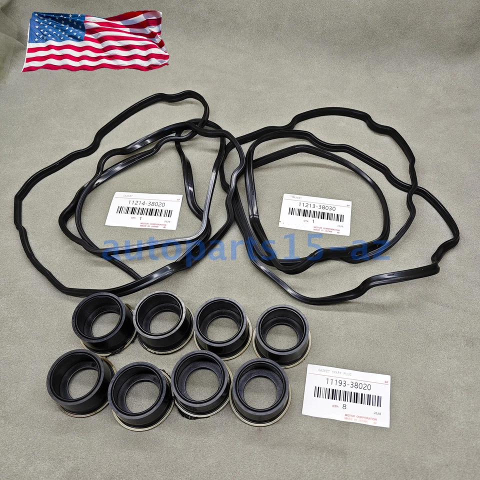 New Valve Cover Gasket+Spark Plug Seal Set For Lexus 2007-2017 LS460 LS600h New Foto 2 de 4