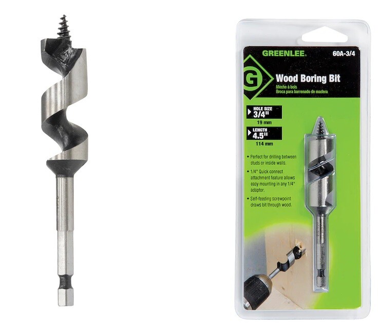 Greenlee Quick Change Stubby auger wood bitsPiece Woodboring Drill Bit