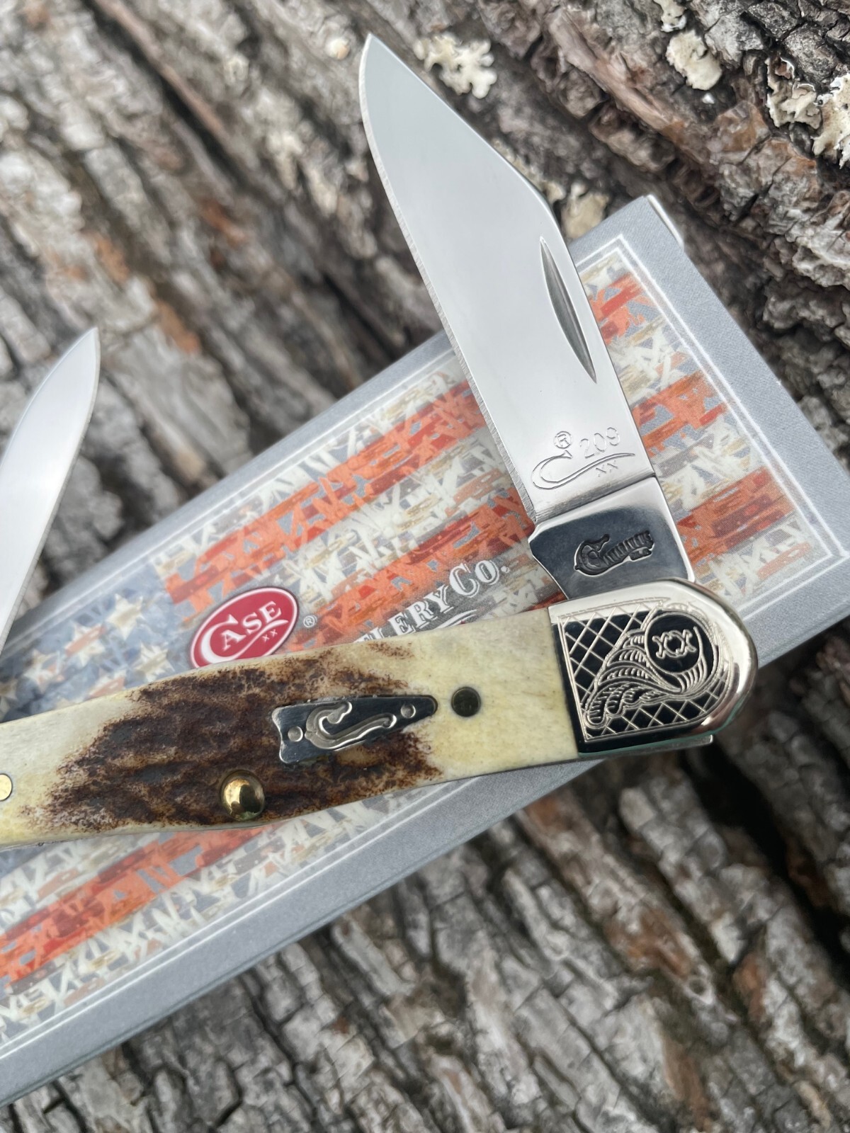 CASE XX ** STAG ENCYCLOPEDIA SET SCROLLED 83 PATTERN WHITTLER KNIFE