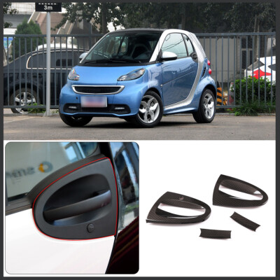 4PCS Carbon Fiber Exterior Side Door Bowl Cover Für Benz Smart ForTwo 2007-2015