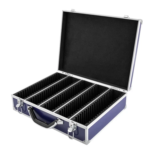100 Graded Certified Coin Slab Aluminum Blue Storage Travel Box Protector Case - Picture 9 of 13