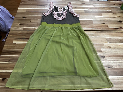 MATILDA JANE Cher Dress Green pink Size M Hammond Bay Tulle | eBay