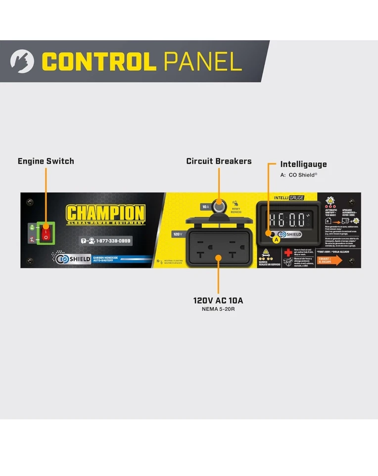 Champion Power Equipment 1500-Watt Portable Generator with CO Shield - Image 4 of 4
