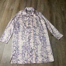 Missguided Shirt Dress Womens Size 6 Pink Snakeskin Print Long Sleeves Collared