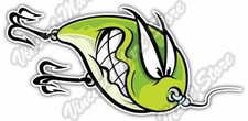 Fishing Lure Bait Fisherman Fish Cartoon Car Bumper Vinyl Sticker Decal 6"X3"