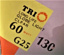 TRIO Vanity Bulb 60W 3.1" dia, Clear 60 Watt 130 Volt E26 Medium Base 4 IN A LOT