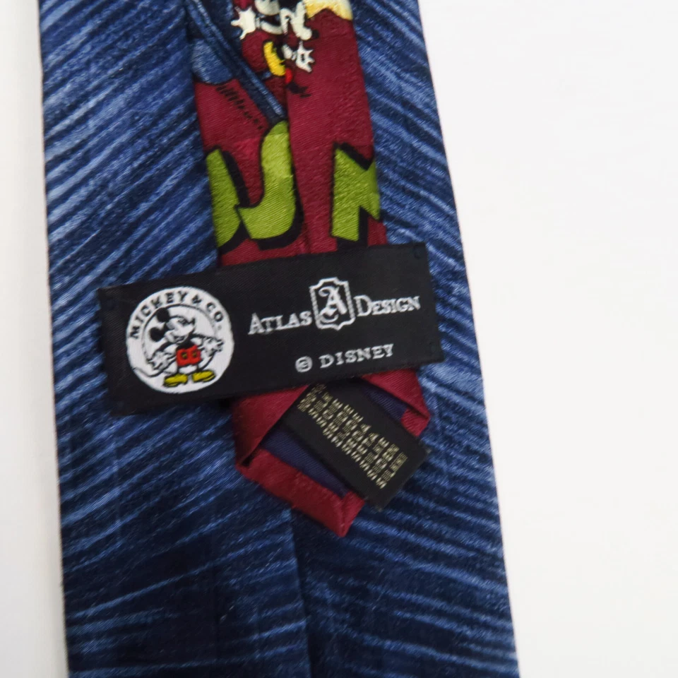 Mickey's Nightmare Atlas Design for Disney Mens Neck Tie 58x4 Red Blue Spellout - Image 3 of 4