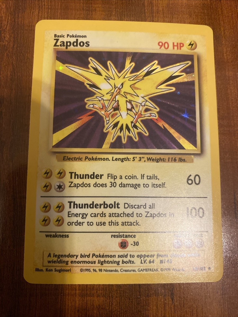 Pokemon Zapdos Base Set Vintage Holo Rare 16/102 LP | eBay