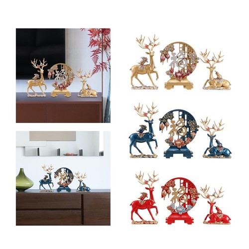 Lot De 2 Statues Rennes Noirs Métal – Déco Noël Moderne & Élégante – Salon, Cheminée, Bureau Toute L'Année (A+B)