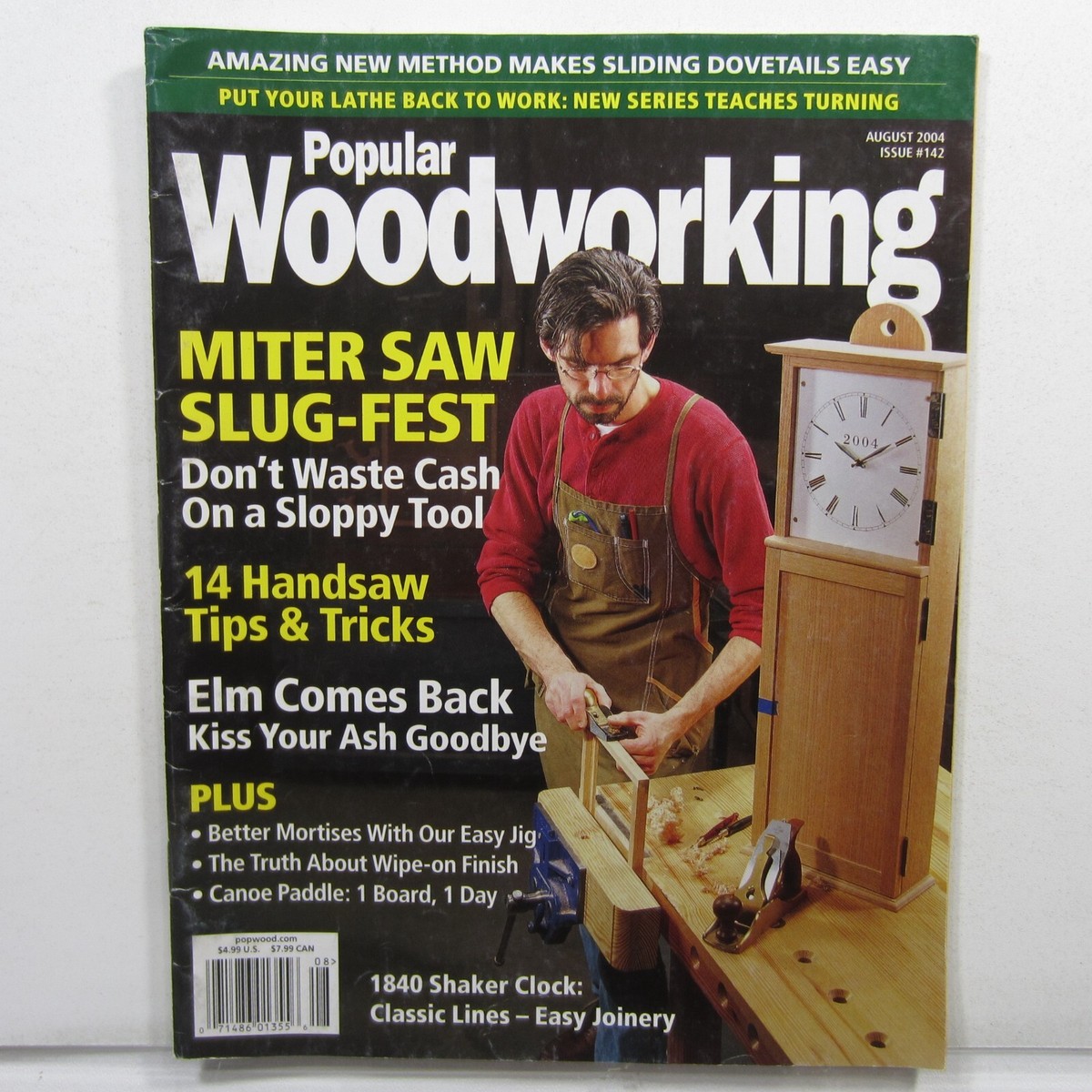 Popular Woodworking No 142 Miter Saw, Canoe Paddle, Wall Clock