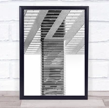Decompression Architecture Ijdok Graphic Amsterdam Reflection B&W Wall Art Print
