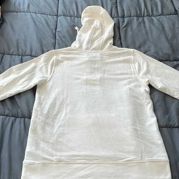 OFF WHITE J. CREW ― Felpa con cappuccio stringata donna S small ― crema bianco sporco avorio