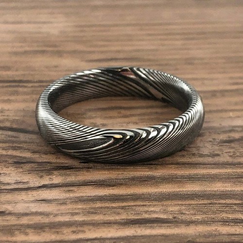 Damasteel Rings Damascus Steel Wedding Bands - Picture 2 of 6