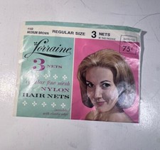 Vintage 1960's Lorraine 3 Nylon Hair Net Number 103 New Old Stock
