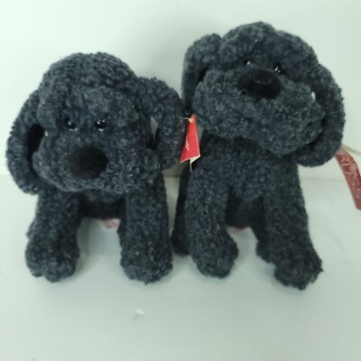 Russ Bosworth Smoky Gray Puppy Dog Plush 7'' Stuffed Animal With Tags Lot of 2