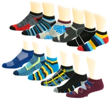Different Touch12 Pairs Men's Low Cut Sports Running Athletic Performance Socks