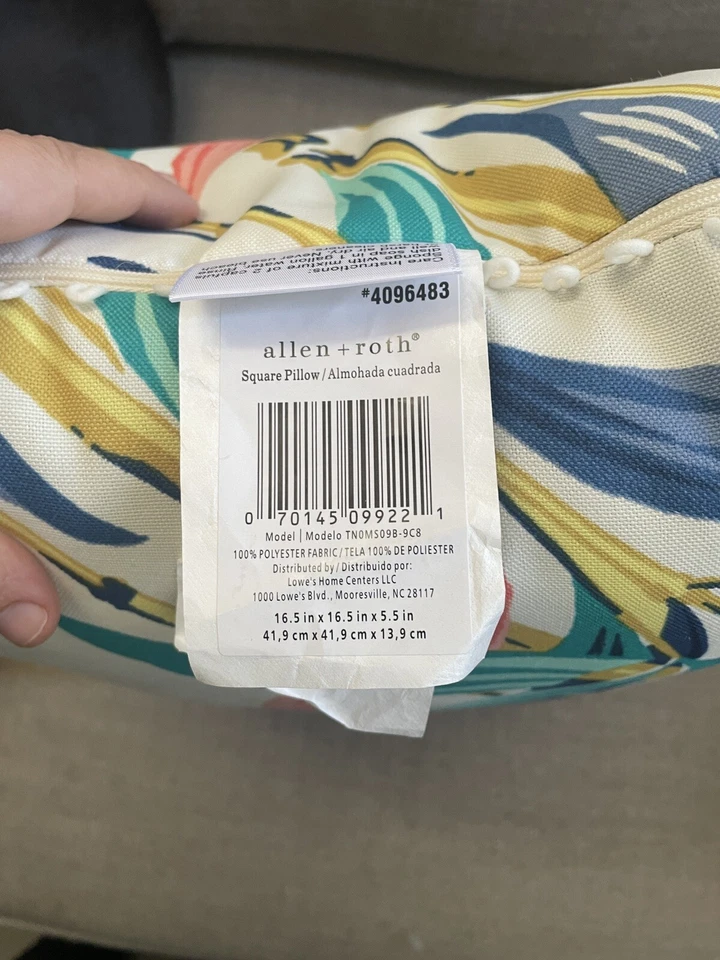 allen + roth Floral Off-white Square Summer Throw Pillow - Image 2 of 4