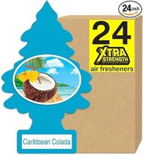 Little Trees Caribbean Colada Hanging Air Freshener Home Car  Pack of 24 