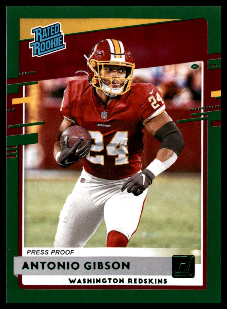 2020 Donruss #335 Antonio Gibson Press Proof Green