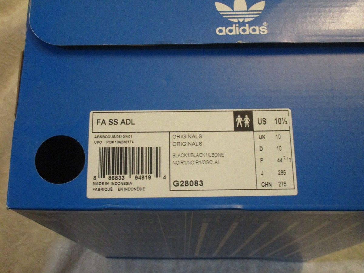 Adidas FA SS ADL Originals Black1/Black1/LBone G28083 Size 10.5