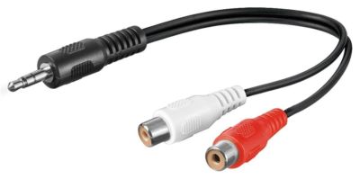 Audio Kabel Adapter Klinkenstecker Klinke 3,5mm auf 2x Cinch Buchse 0,2 m stereo