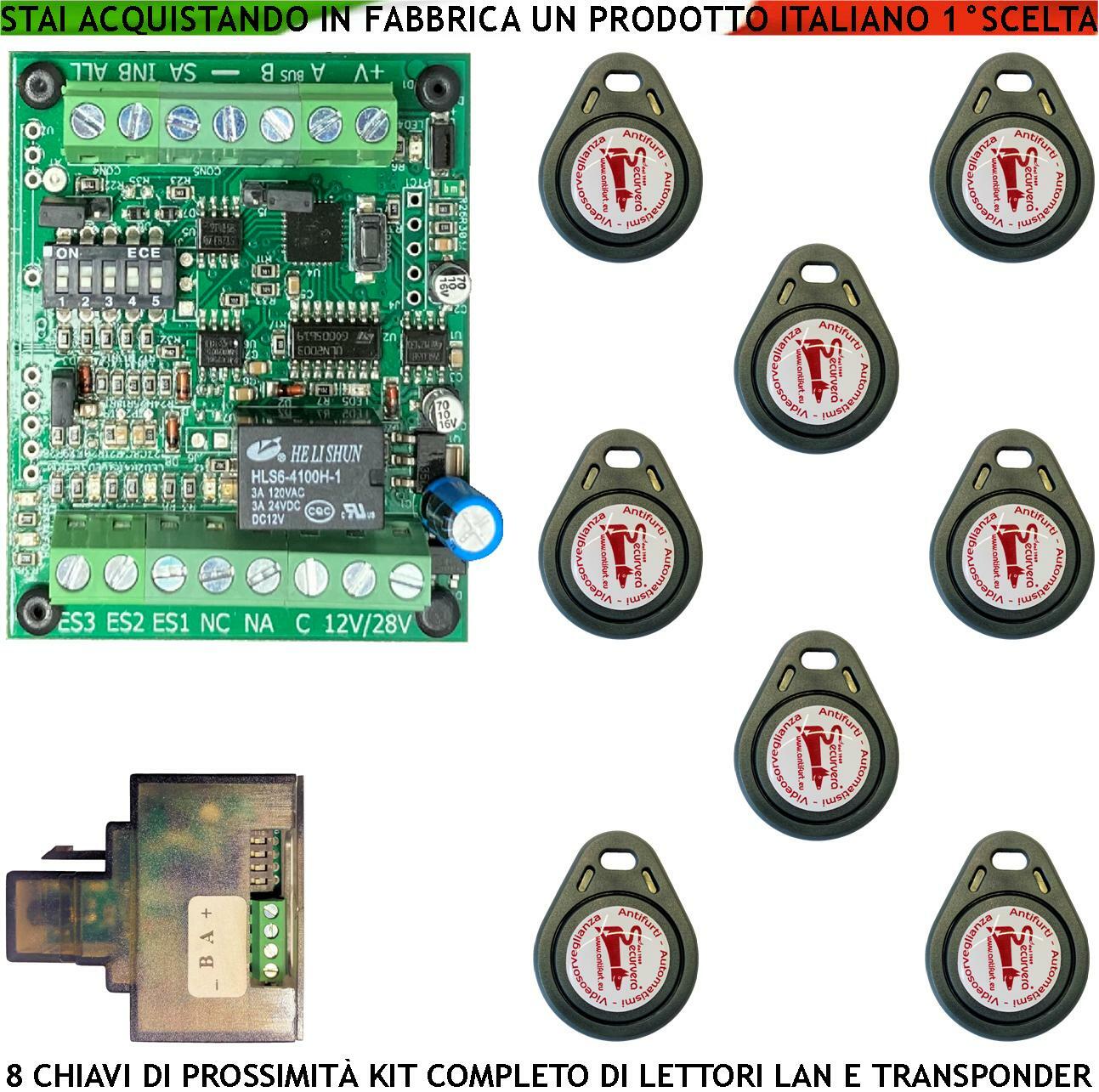 Stock Kit Chiave Prossimità 12V 8 Transponder Controllo Accessi