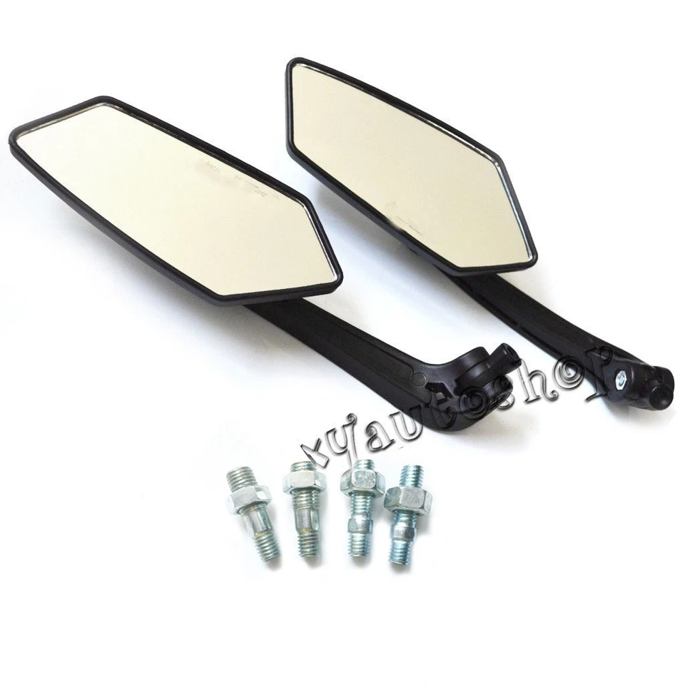 2X Espelhos Retrovisores de Motocicleta 8mm 10mm para Honda Yamaha Suzuki Kawasaki ATV - Imagem 3 de 4