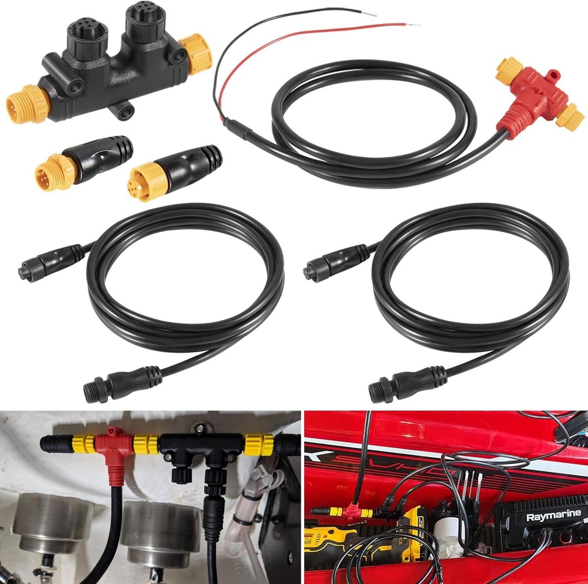 NMEA 2000 Starter Kit Power Cables Drop Cables Dual Tee Connector